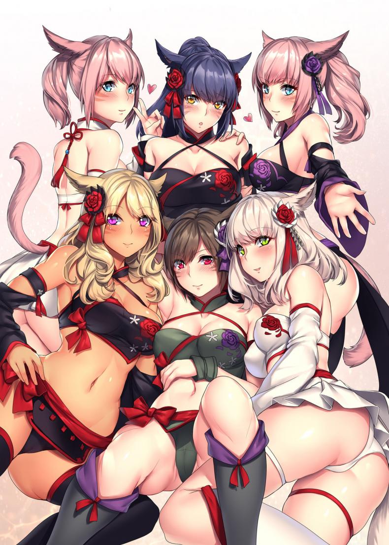 ฮาเร็มสาวหูสัตว์ [lionoil (Arumajiki)] Miqo'te x Harem Ore igai no FC men ga zenin Mesu'te na ken (Final Fantasy XIV)